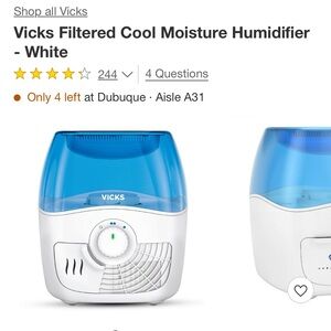 Filtered cool mist humidifier